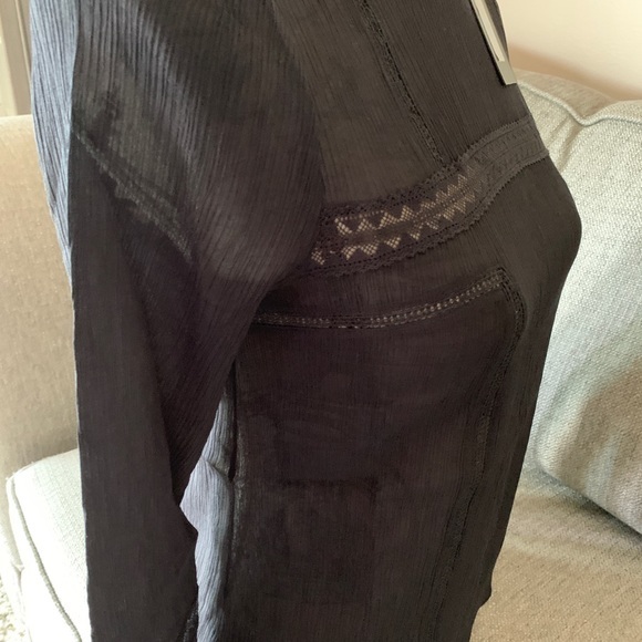 NWT AllSaints Black Blouse 2 - Picture 5 of 6